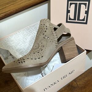 Ivanka Trump Women's Beige Heeled Boots